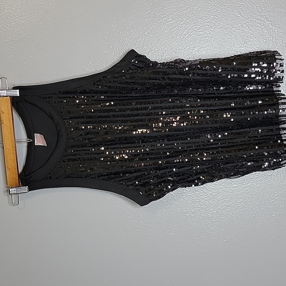 Black Sequined Tank Top
